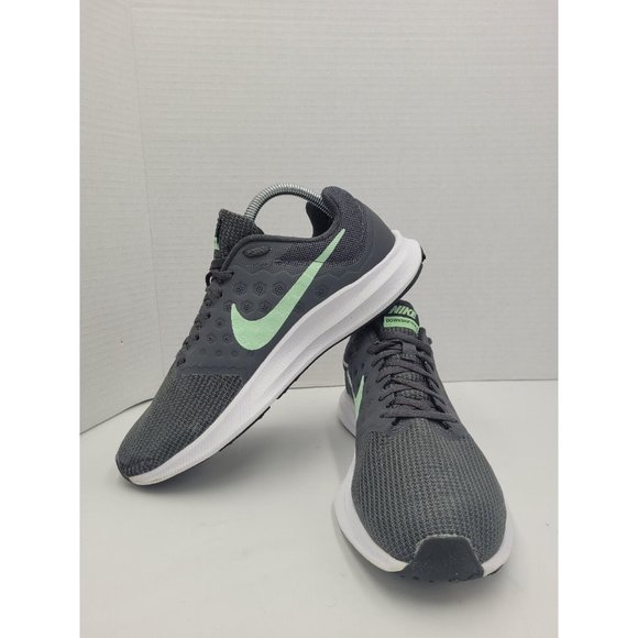 Nike Downshifter 7 Womens size 9.5 Gray w/ Turquoise Check Comfort Running Shoes - Picture 1 of 12